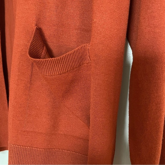 NWOT Time and Tru Orange Open Front Cardigan Sweater w/ Long Sleeves and… - Picture 7 of 11